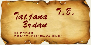 Tatjana Brdan vizit kartica